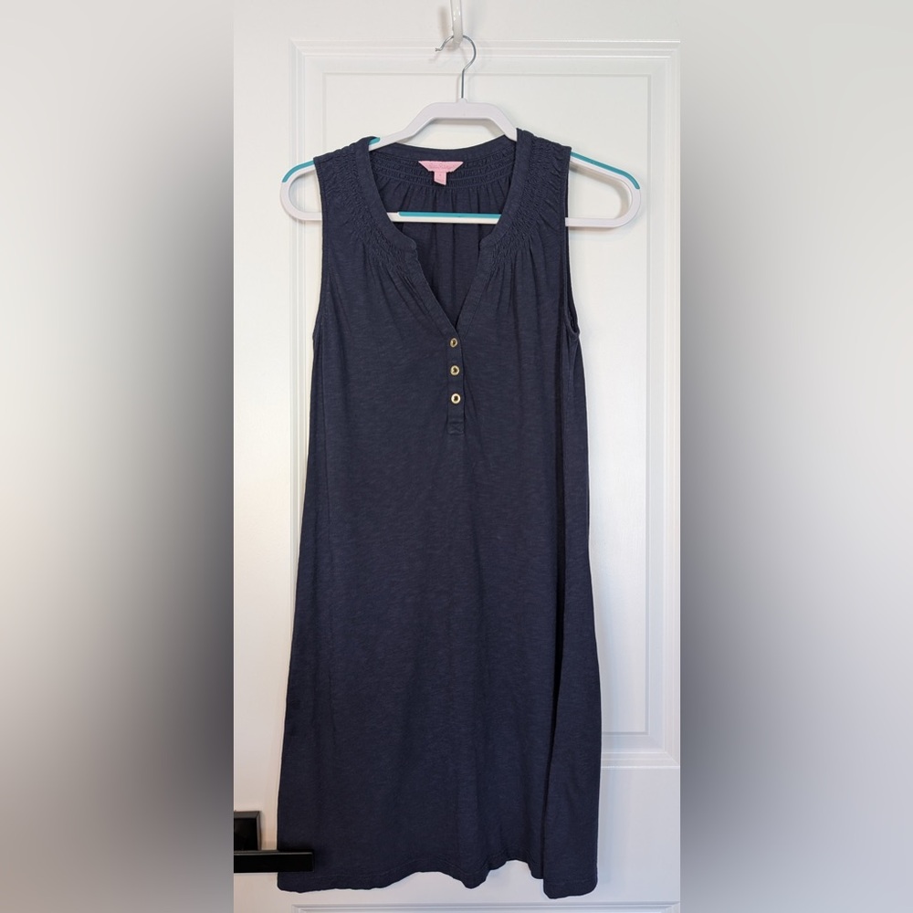 Lilly Pulitzer Essie Sleeveless Shift Dress Navy Size Small - Picture 1 of 10